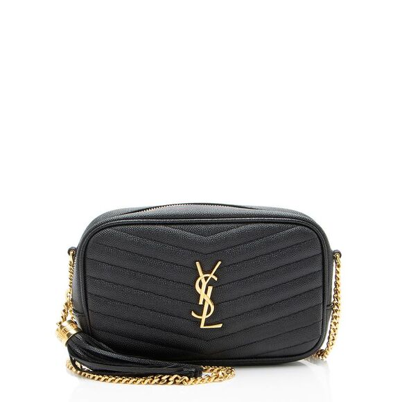 Saint Laurent Matelasse Grain de Poudre Monogram Lou Mini Camera Bag - Picture 1 of 10